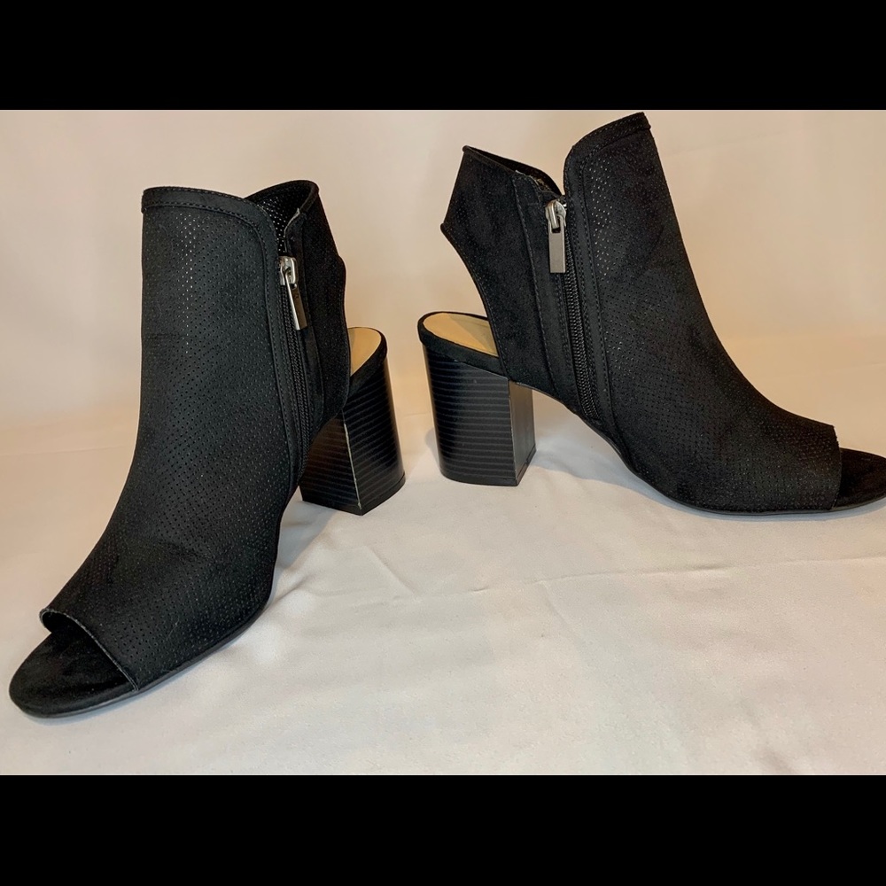 Black Peep Toe Bootie